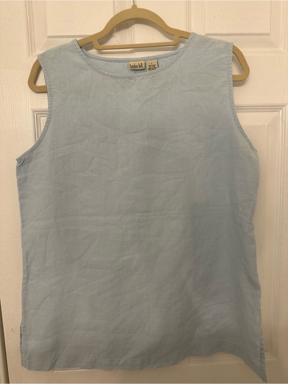 Linden Pale Blue Linen Sleeveless Top